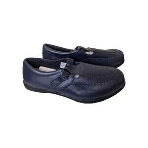 Dr Max Women's Shoes Navy Blue Leather Size 11 Comfort Hook And Loop Strap